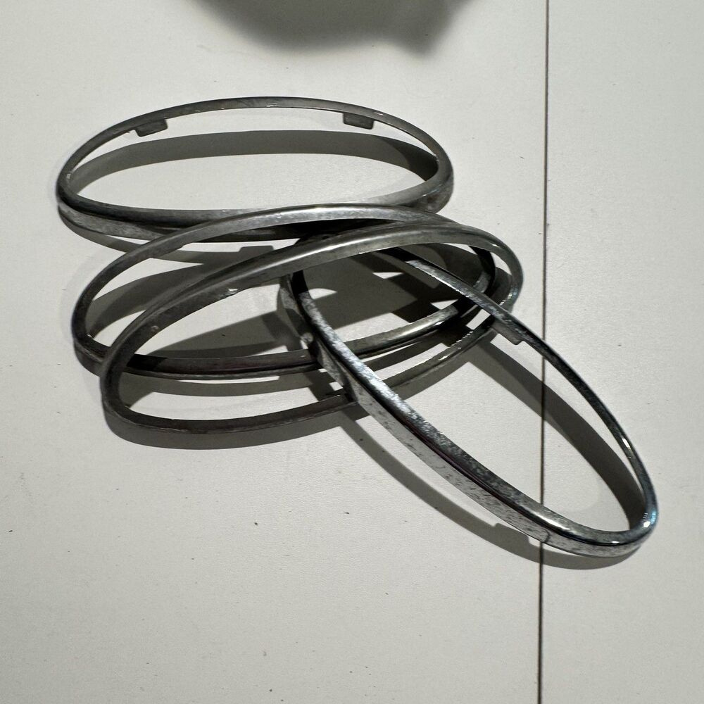 Vintage Automotive Chrome Trim Rings or Bezels At Of 5